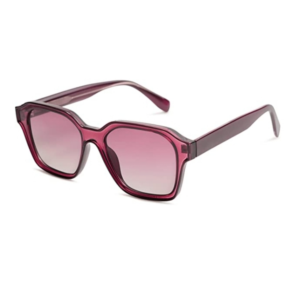 Red Square Sunglasses Retro Trendy UV400 Protection - Picture 4 of 4